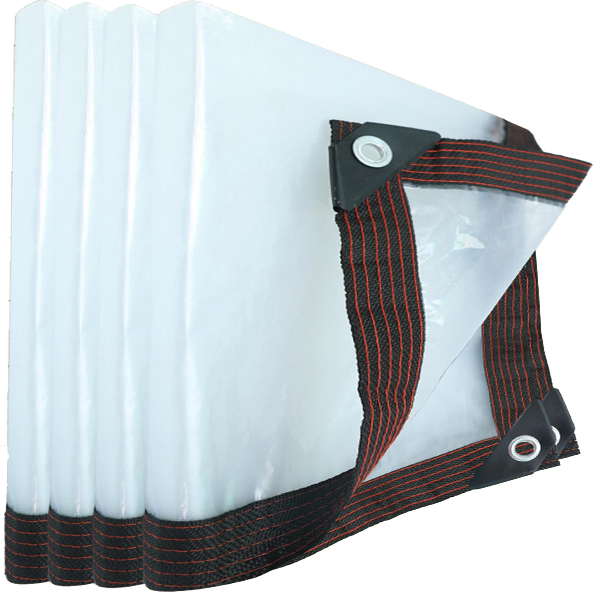 Lona impermeable transparente 150x650 cm toldo reforzado con cuerda para jardín y piscina