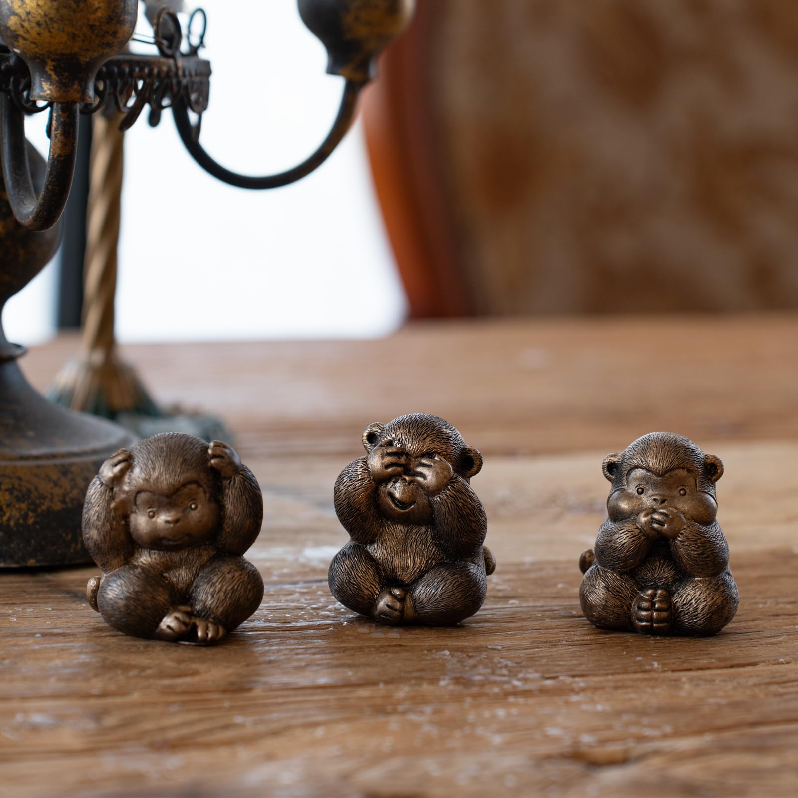 TOHLUCS 3 Wise Monkeys Statue.See no Evil, Hear no Evil, Speak no