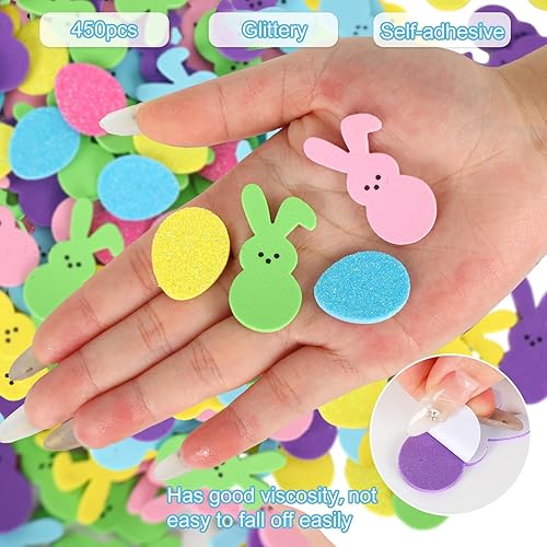 Miniatura 3 de Whaline 250 calcomanías de espuma de Pascua, calcomanías autoadhesivas para primavera, cumpleaños, manualidades, tarjetas de felicitación,