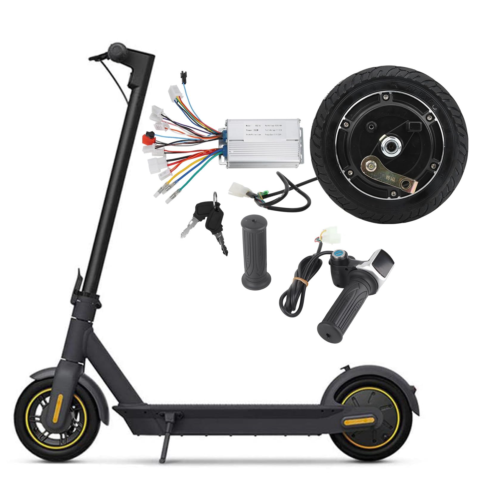 Moyeu De Roue Scooter Électrique 10 Pouces 48V 1000W - Moteur Sans Brosse Frein à Disque - Accessoire Vélo Électrique