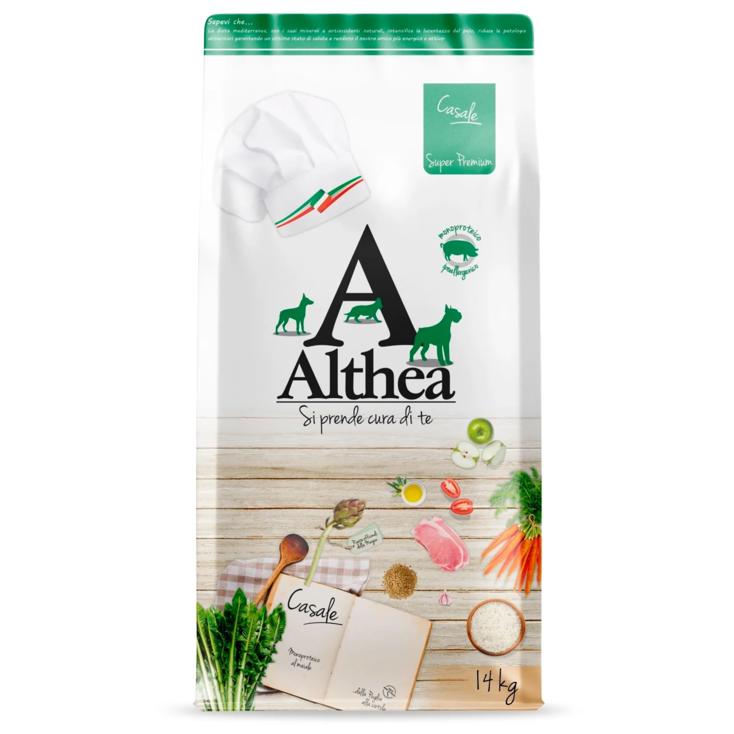 Pet's Garden Althea Casale - Crocchette per Cani di Taglia Grande a Base di Carne di Maiale Cibo Secco Ideale per Cani di Tutte le Razze Ipoallergenico Monoproteico Sacco da 14 kg Prodotto Italiano