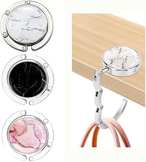 Bag Holder for Table, Pack of 3, Foldable Non-Slip Handbag Holder, Marbling Bags Ha…