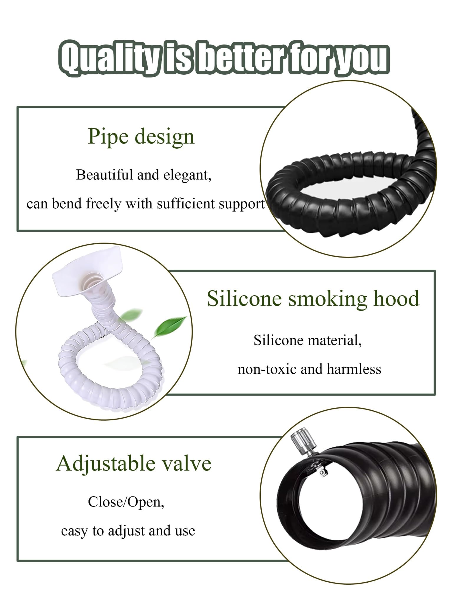 Brazo extractor de humos ajustable, manguera de extracción de humo y polvo, 7,5-160 cm, para ventilación de banco de trabajo