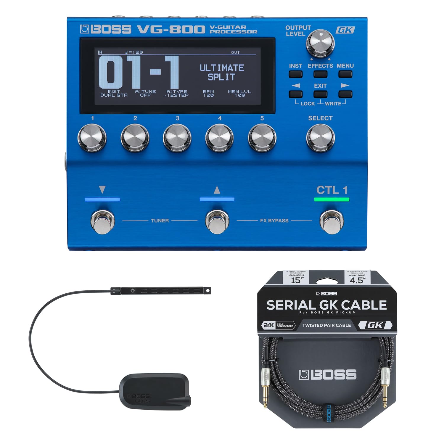 Boss VG-800 urządzenie wielofunkcyjne z odbiornikiem gitarowym i kablem szeregowym GK