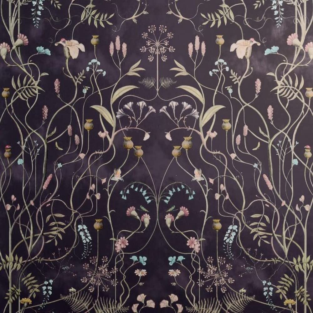 The Chateau by Angel Strawbridge Wildflower Nightshadow Wallpaper , 10.05m (32.10ft) long x 53cm (21in) wide, 53cm pat