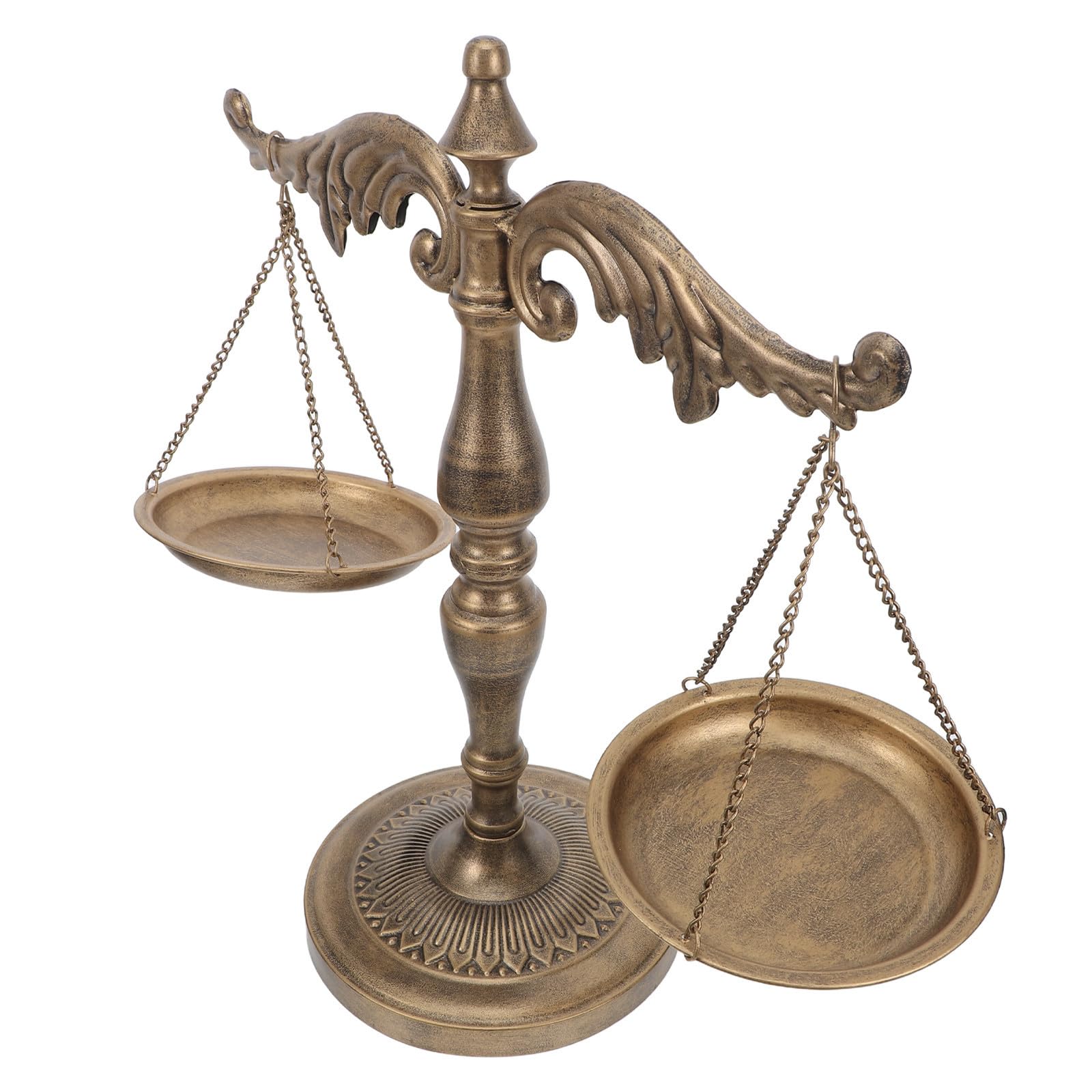 Balanza antigua de hierro Gadpiparty escultura vintage dorada 46x40cm decorativa para escritorio