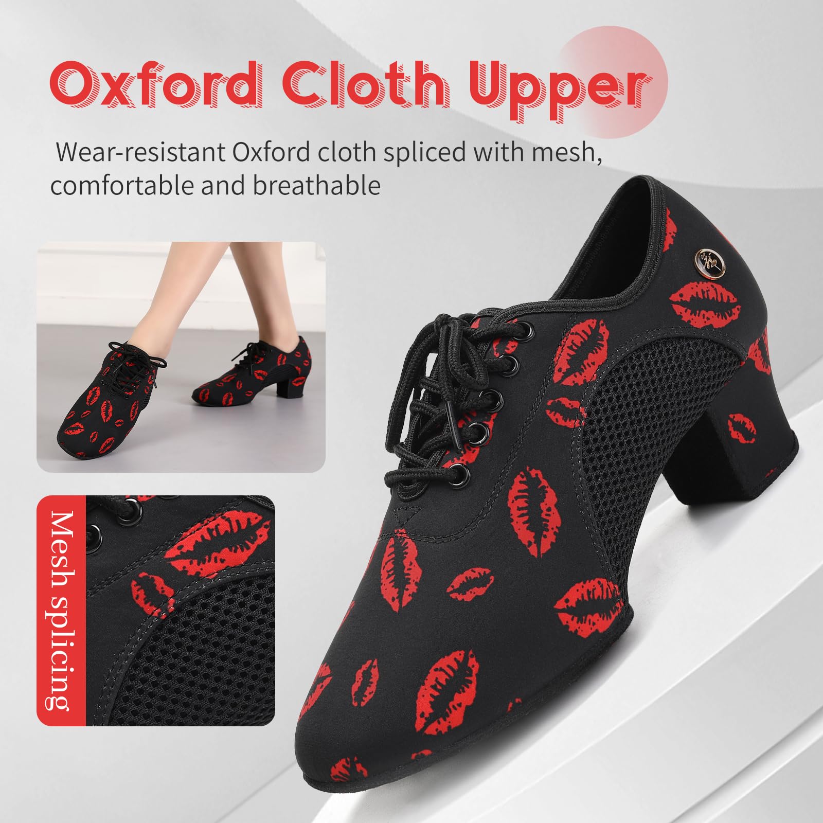 HIPPOSEUS Women's Latin Dance Practice Shoes 2