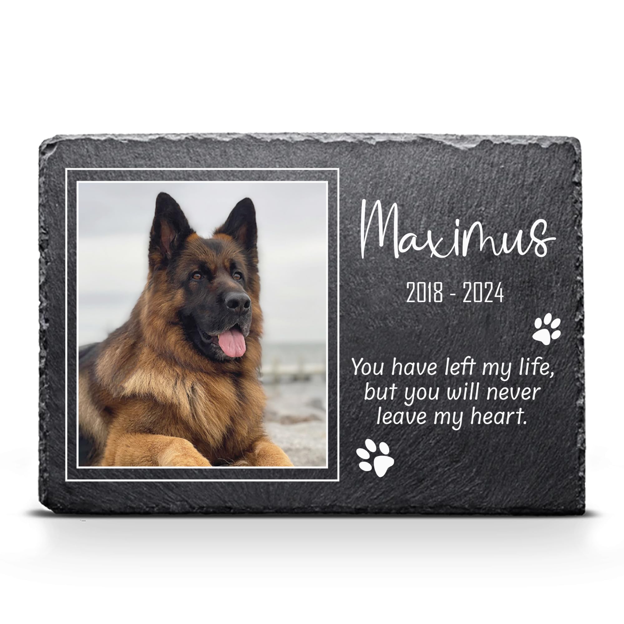 SaRosa print Unique Large Pet Memorial plaque Personalised Slate for Furry Friend in size 20x30cm - Frame Photo — image 1