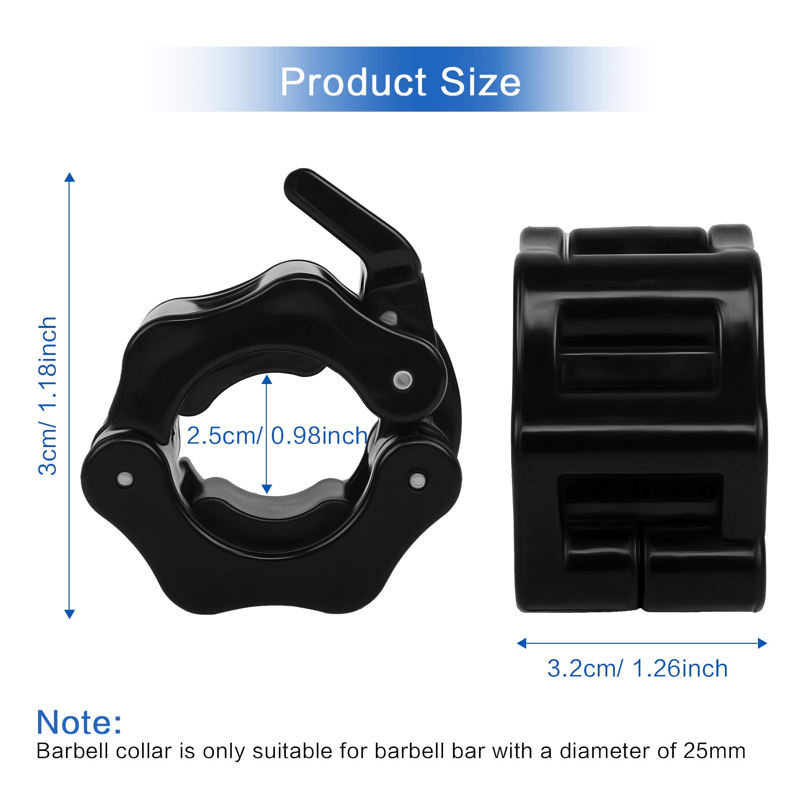 Hsthe Sea Hantel-Klemmschellen 25mm Quick Release - Sicherer Verschluss Für Langhanteln