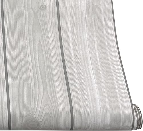 Miniatura 11 de SimpleLife4U Papel de grano de madera gris para muebles para encimera, autoadhesivo, revestimiento de estantes, etiqueta para puerta, 17.7 pulgadas