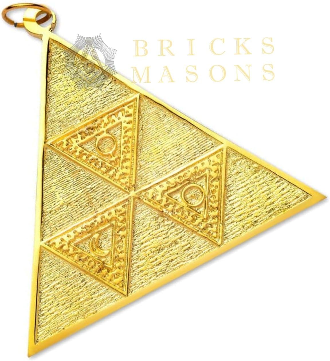 Bricks Masons 6th Degree Intimate Secretary Scottish Rite Officer Collar Jewel - Gold Plated