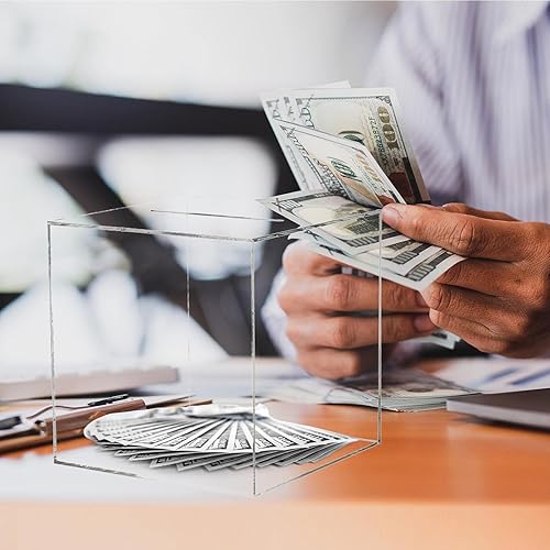 Miniatura 2 de Alcancía transparente, caja de banco transparente de acrílico sin abrir, hucha grande para adultos, tarro de cambio para niños, alcancía moderna,