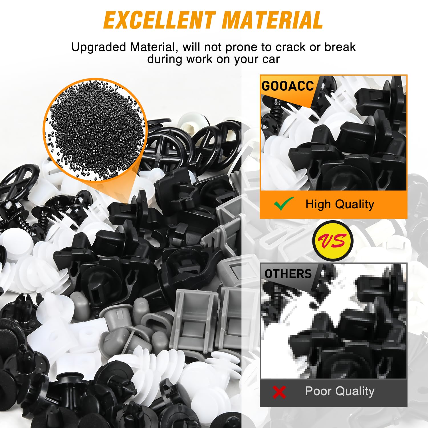 GOOACC 175Pcs Cowl Bumper Fender Liner Push-Type Retainer - 17 Sizes Fender Clip U-Nut Phillips Tapping Screw Outside Mirror Door Trim Retainer and Fasteners Remover for Mazda Nissan Subaru Infiniti