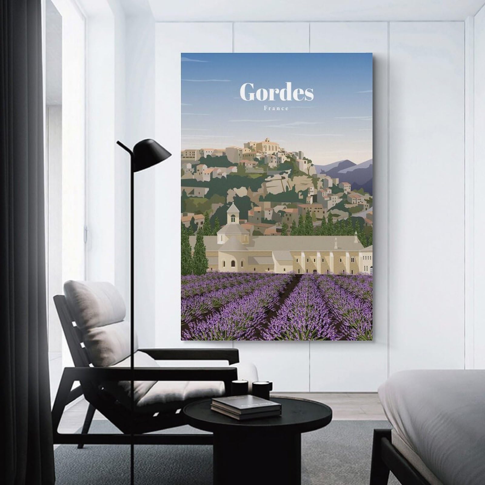 Junmoney Unframe-Travel To Gordes Wall Art Print Travel To Gordes, 20X30inch(50X75cm), For Home Lounge, Bedroom Or Reading Nook, Modern Wall Decor For Cosy Interiors