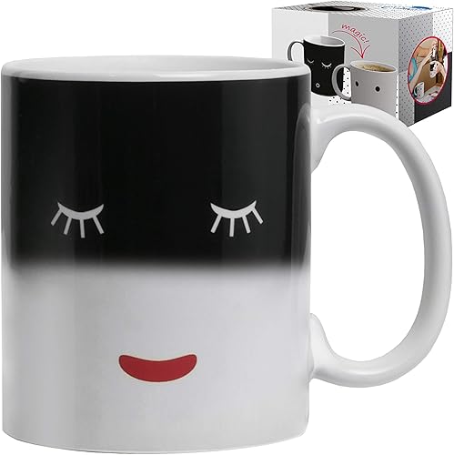 Magic Mug - Taza mágica que cambia de color con el calor. Taza única de cerámica para té o café ,de 12 onzas. Idea para el cumpleaños de mamá, papá,