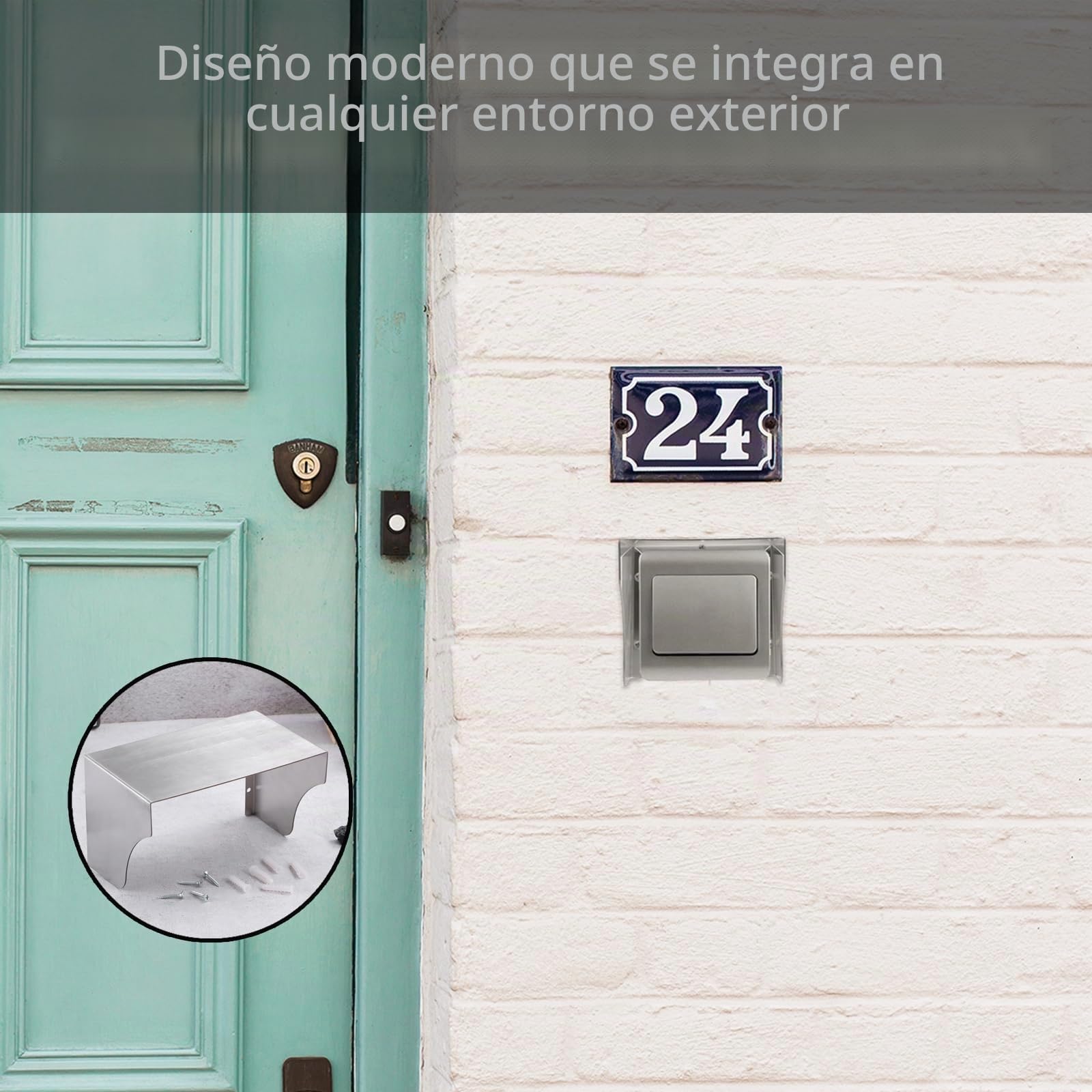 Cubierta De Lluvia De Acero Inoxidable,12x12x12cm Protección Contra la Intemperie de Acero Inoxidable, Exterior Impermeable Tapa Enchufes, Interruptor Protector de Enchufe, Tapa Timbre,para Interior