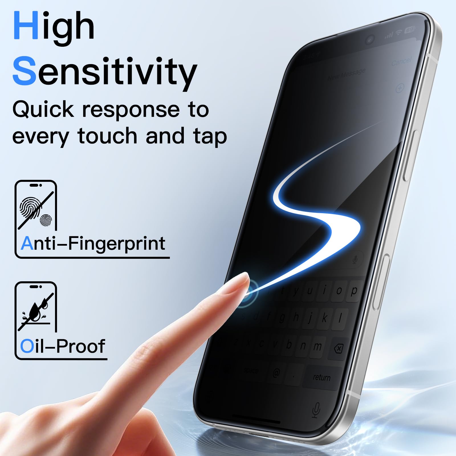 JETech 3D 9H+ Ochraniacz Ekranu Prywatności dla iPhone 17 Pro, 2 Sztuki | Pełne Pokrycie, Auto-Wyrównanie Instalacji, Szkło Hartowane, Anty Odcisk Palca, Przyjazne dla Etui