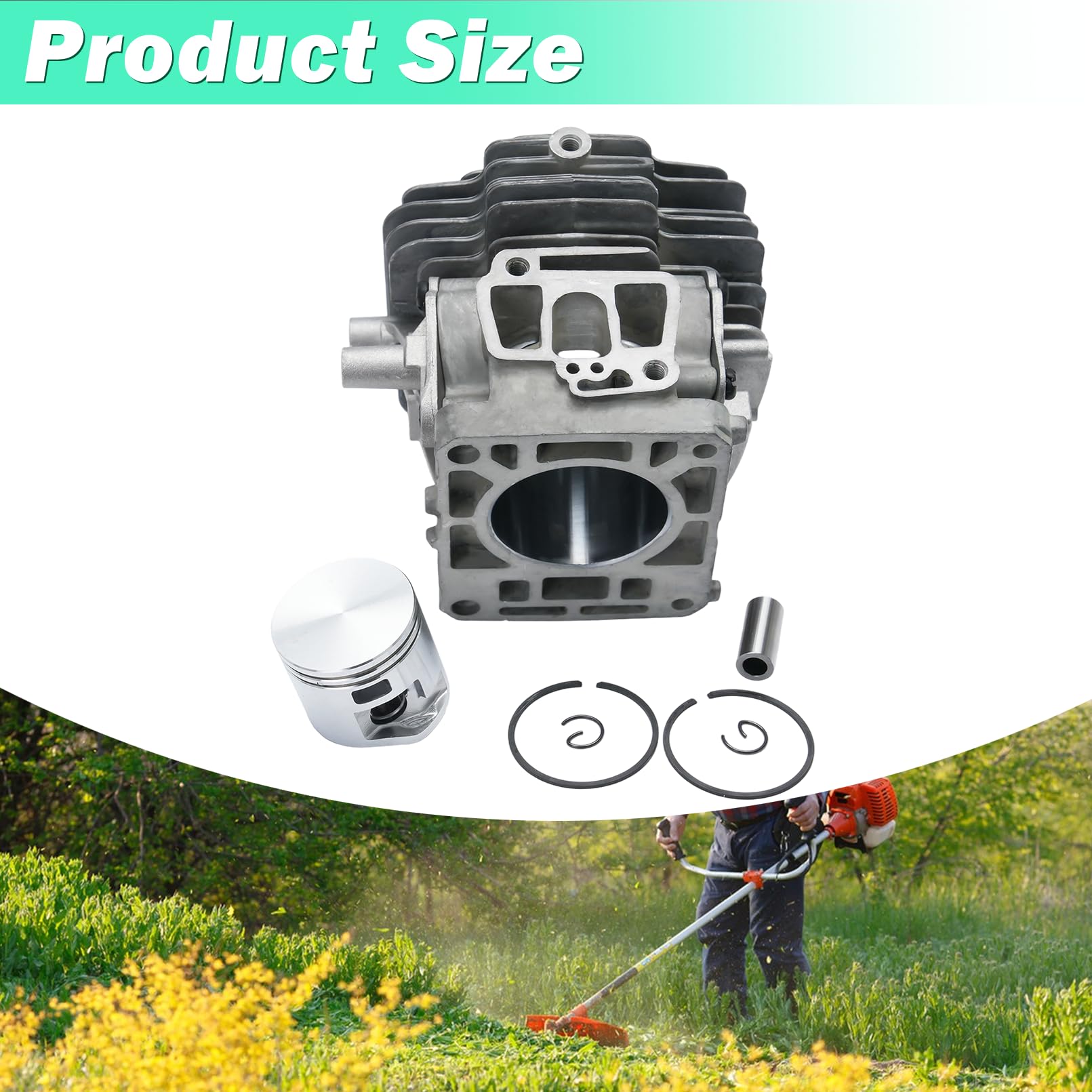 Adefol Kit de cilindros de 40 mm para Stihl FS 240, FS 240 C, FS 240 R, FS 240 RC, FS 260, FS 260 C, FS 260 R, FS 260 RC, FS 360 C, FS 410 C Freischneider, reemplazo para OEM 4147 020 1206
