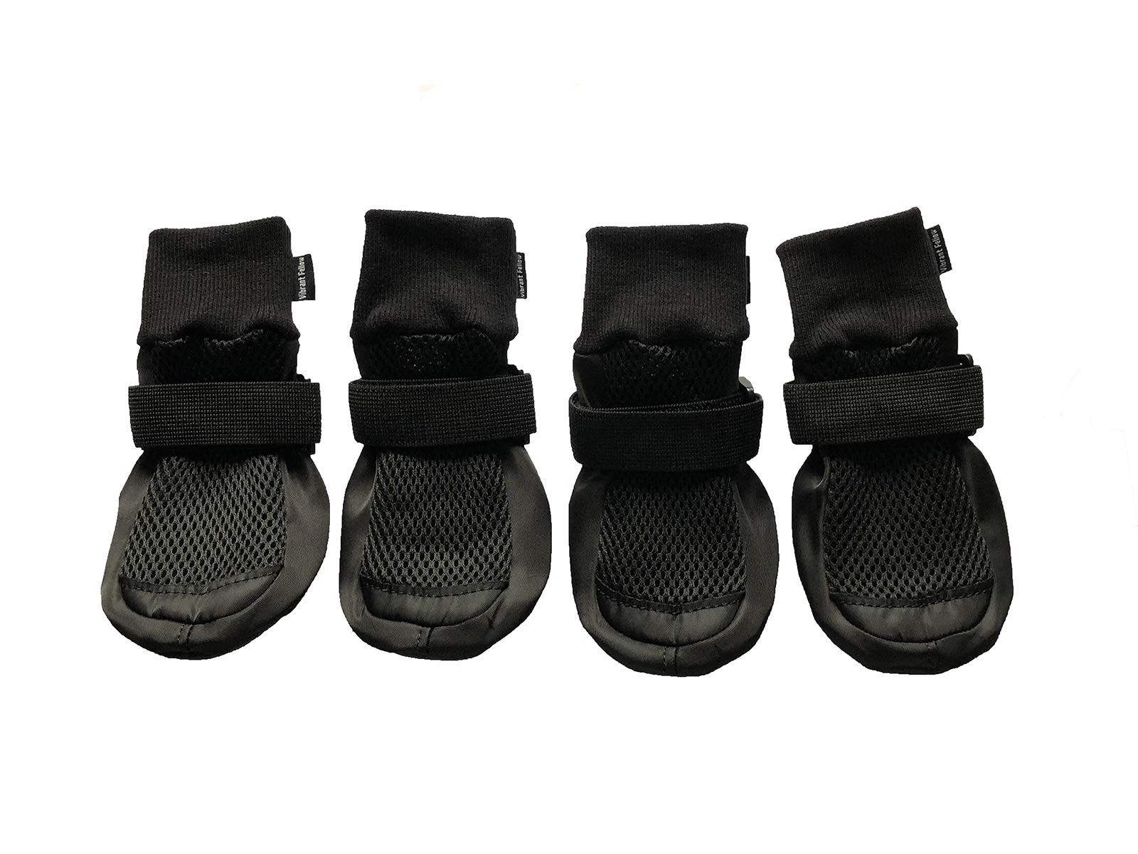 Vibrant FellowDog Boots Breathable Protective Set of 4 (Large, Black)