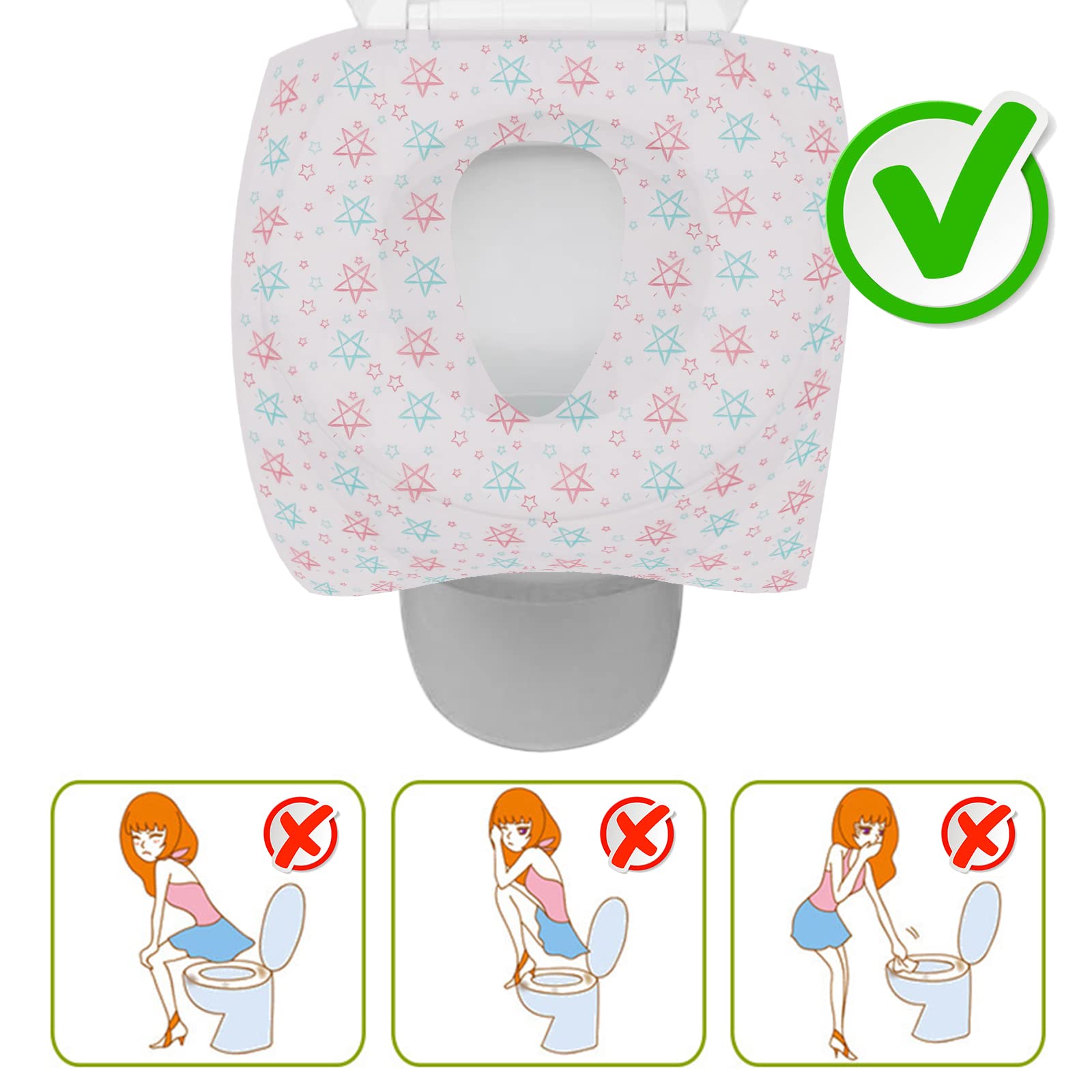 Copriwater Monouso Antibatterico Extra Grande Coprisedili Biodegradabili Impermeabili per WC
