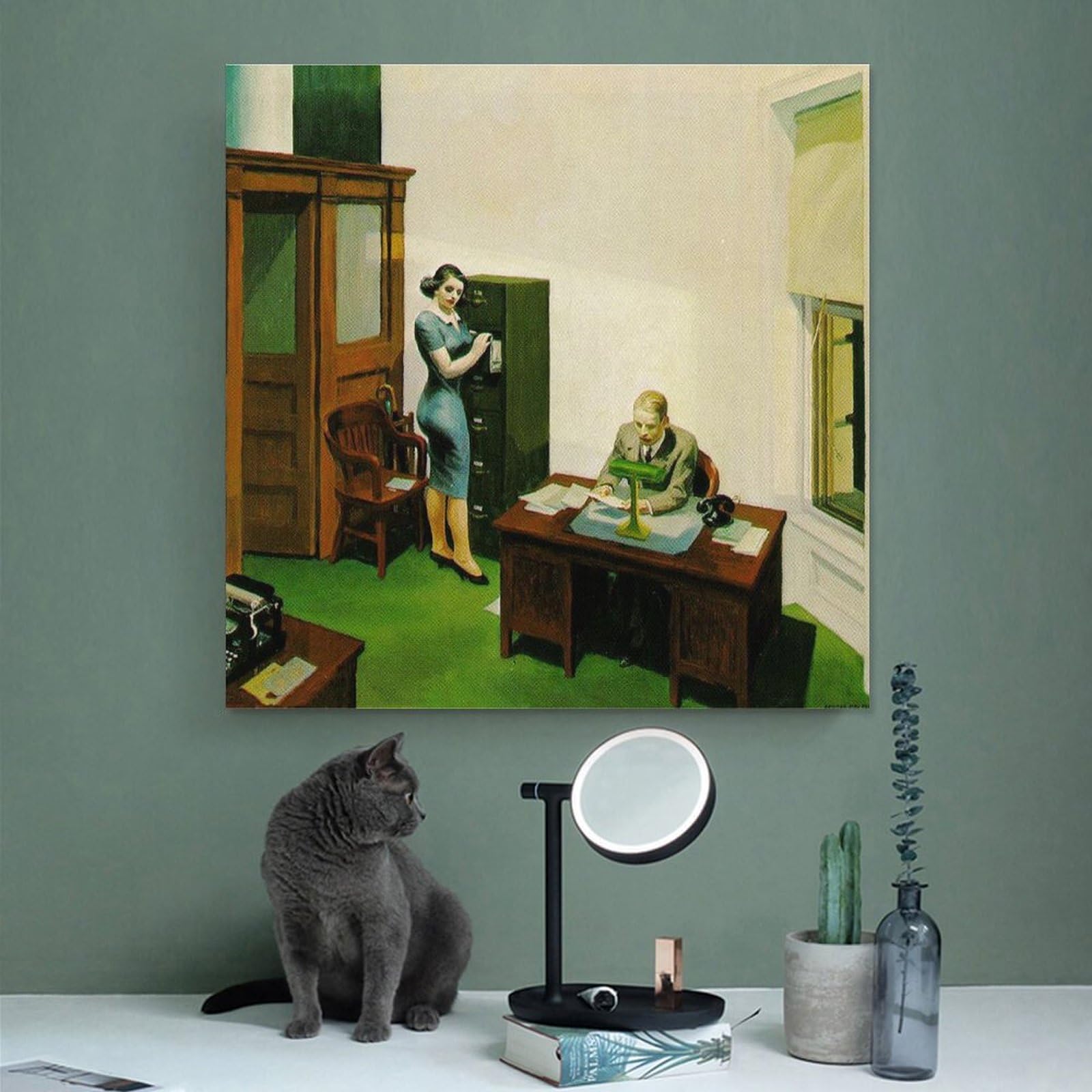 エドワード・ホッパー 美品　アートポスター(office at night) Amazon.co.jp: Edward Hopper エドワード・ホッパー Office at