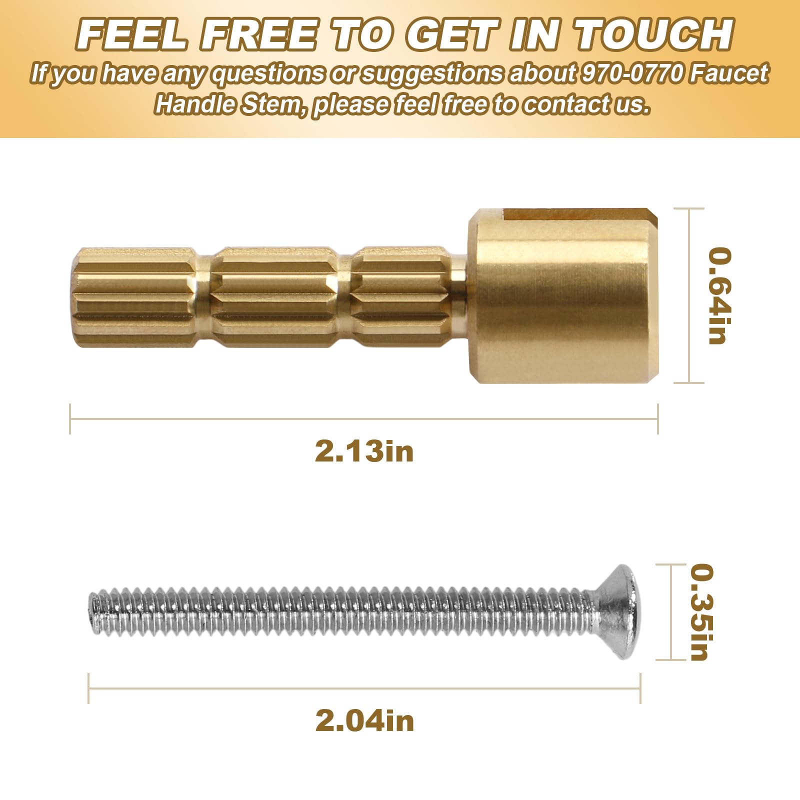 Shiyou-Stem Adapter With Screw 970-0770 For Pfister Shower Cartridge Handle Parts Compatible Securepfit Trims Stem Extension Tub Faucet Accessories Valve Exte - View #5