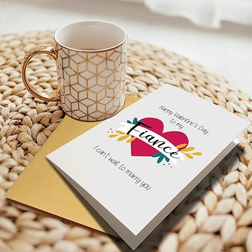 Miniatura 6 de Chenive Tarjeta de felicitación, feliz día de San Valentín para prometido, No puedo esperar para casarme contigo