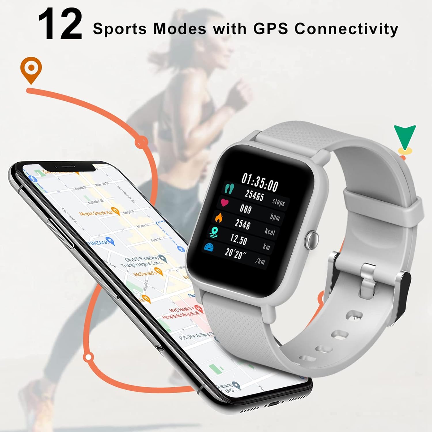Blackview Smartwatch Uomo Donna,Orologio Fitness con Contapassi Saturimetro (SpO2) Sonno Cardiofrequenzimetro da Polso, Activity Tracker Sport Impermeabile 5ATM per Android iOS(2 Cinturini) Blackview Smartwatch Uomo Donna,Orologio Fitness con Contapassi Saturimetro (SpO2) Sonno Cardiofrequenzimetro da Polso, Activity Tracker Sport Impermeabile 5ATM per Android iOS(2 Cinturini)