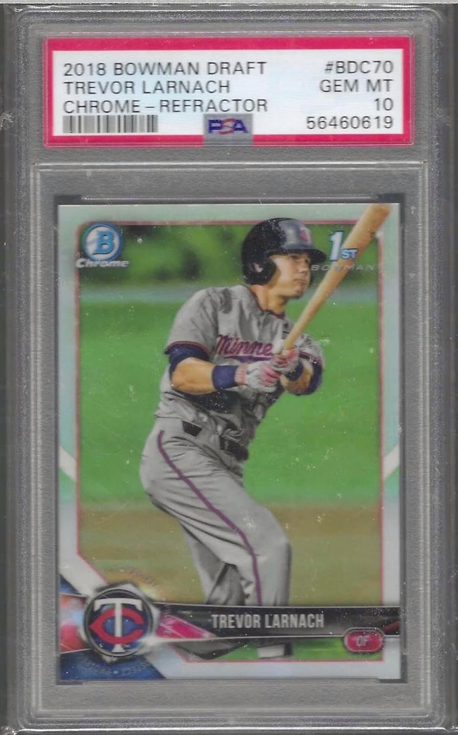 Trevor Larnach 2018 Bowman Draft 1st Prospect Chrome Refractor Psa 10 Gem Mint - Baseball Cards