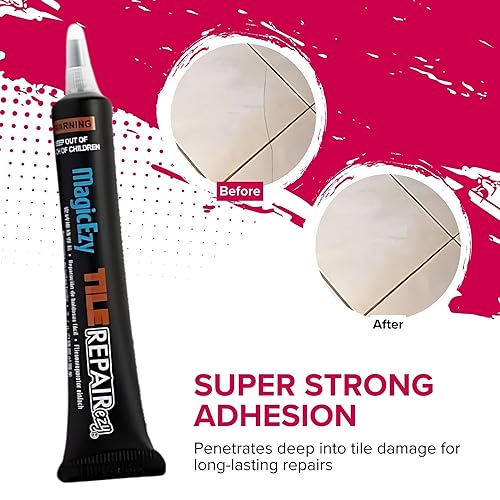 Miniatura 28 de MagicEzy Tile RepairEzy Relleno de reparación de esmalte de porcelana, repara astillas y agujeros en azulejos rápidamente, azulejos de pisos, Negro