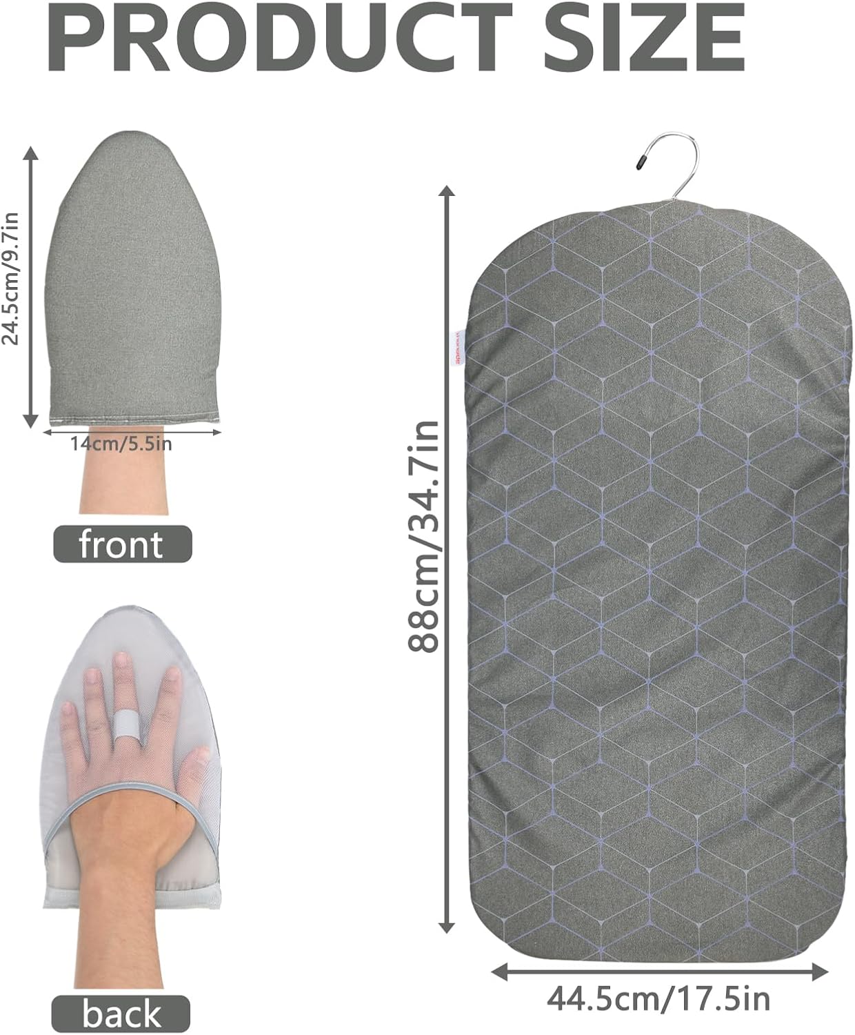 Steamer Board for Clothes with Ironing Glove, 35"x17.5" Hanging Ironing Pad, 360 Rotating Ironing Board, Steam Iron Stand with Pad, Steamer Stand for Steaming Clothes