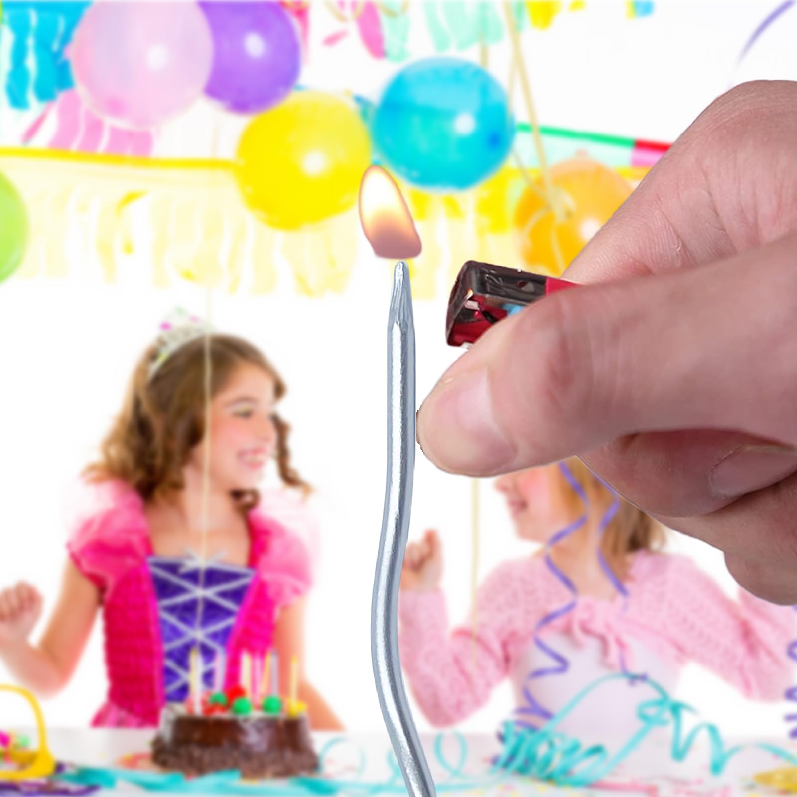 24 Candele Compleanno A Spirale - Candeline Torta Argento 16.5cm - Foto 10