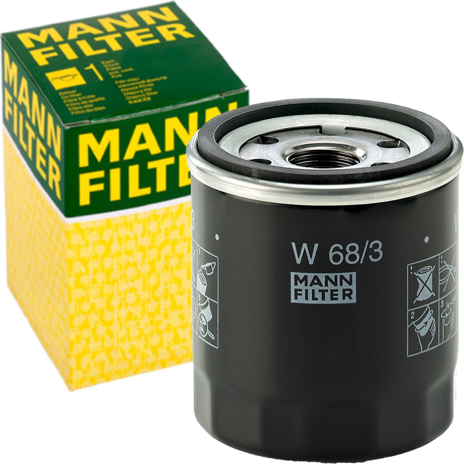 Mann Inspektionspaket+Mannol JP 5W-30 Motoröl | CUK1919(LAK490)+C17008+W68/3+257.812.011+MN1801 Kompatibel mit Yaris (_P13_)
