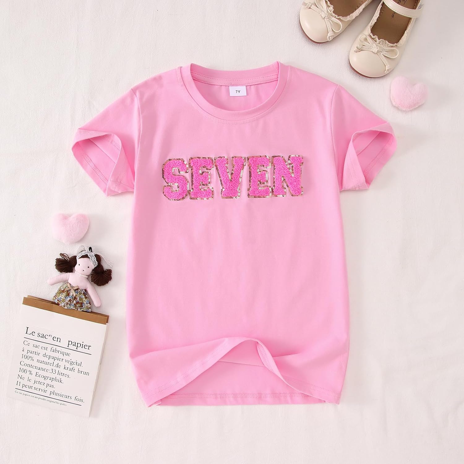 Girl Birthday Shirt 5th 6th 7th 8th 9th 10th Birthday Girl T-Shirt Kid Bday Party Outfit Embroidery Shirt Top 5-10Y - Image 3