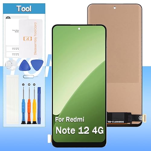 (Incell) Screen Replacement for Xiaomi Redmi Note 12 4G 23021RAAEG, 23021RAA2Y, 23027RAD4I, 23028RA60L 6.67" LCD Display Touch Digitizer Full Assembly with Frame(Not for Note 12 Pro 4G)