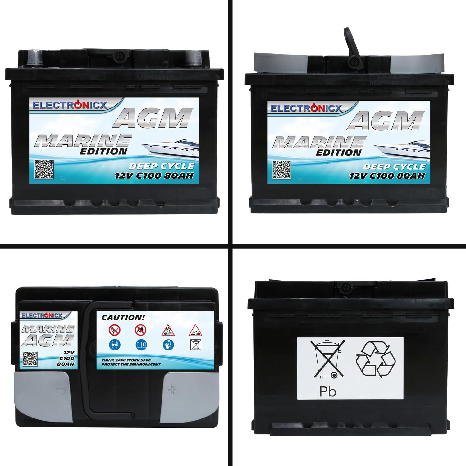 Bateria AGM 80Ah 12V – Akumulator Głęboko-Cykliczny Bezobsługowy do Kampera, Przyczepy, Łodzi, Movera, Systemów Solarnych i Zastosowań Off-Grid