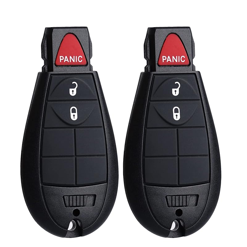 MechanMagic Chave Canivete FOBIK de Reposição com Controle Remoto, 3 Botões, Compatível com Dodge, Jeep e Chrysler, Kit com 2 unidades