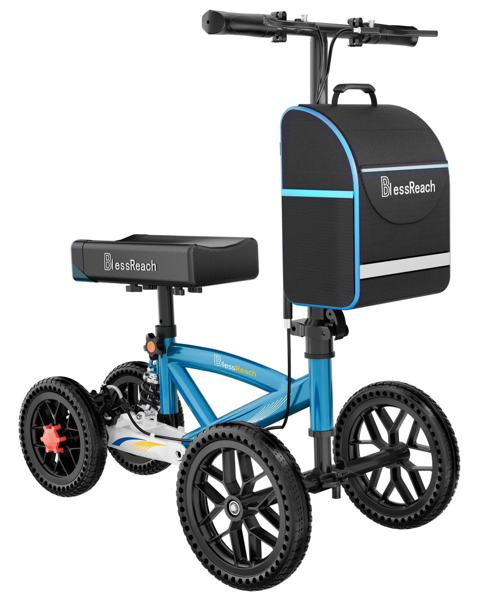 Knee Scooter, All Terrain Foldable Knee Scooter Walker, Disc Brake Knee Walker for Foot Injuries Compact Crutches Alternative