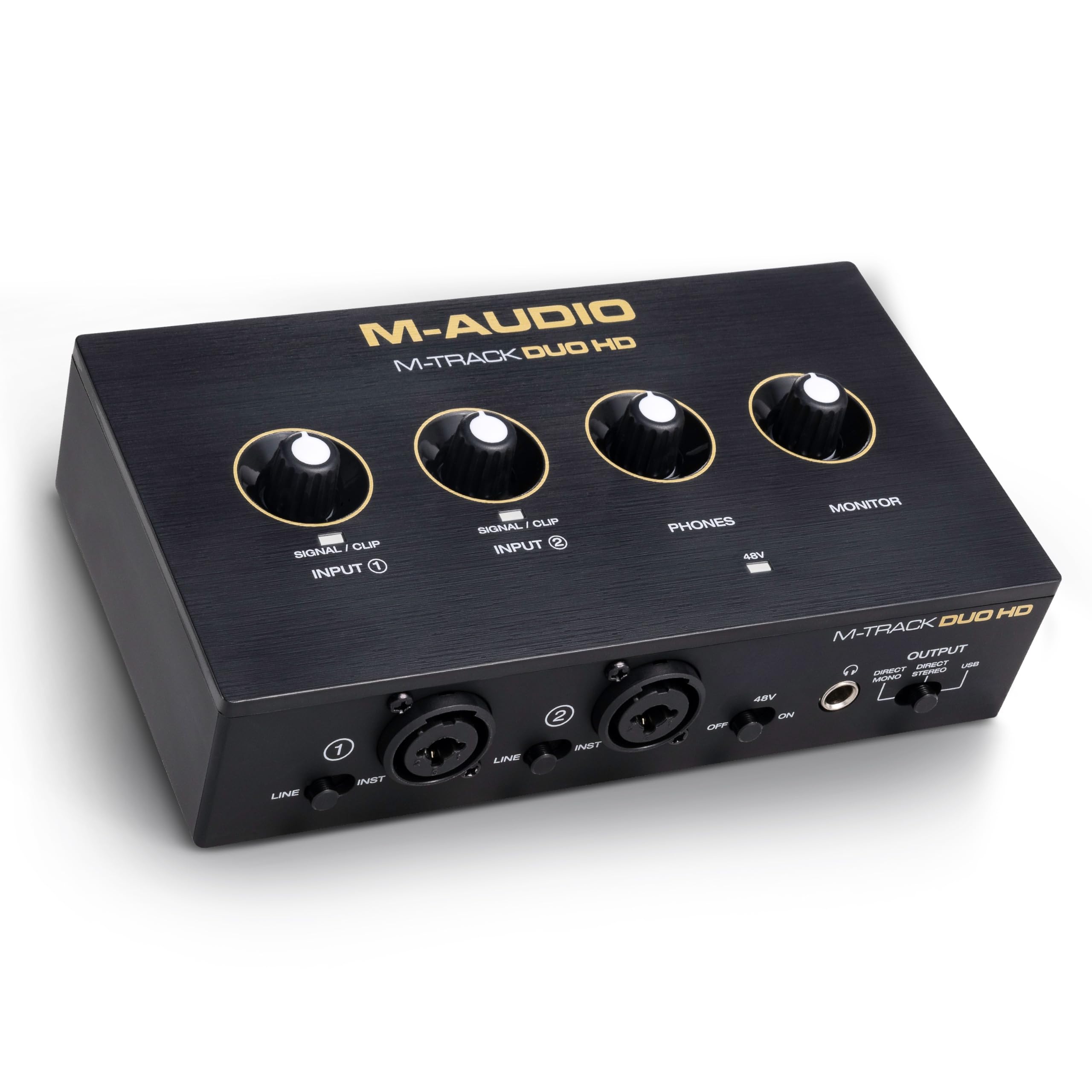 m-audio m-track duo hd audio interface 24bit 192khz for recording streaming podcasting with usb-c 2 xlr trs inputs 2 trs outputs software suite