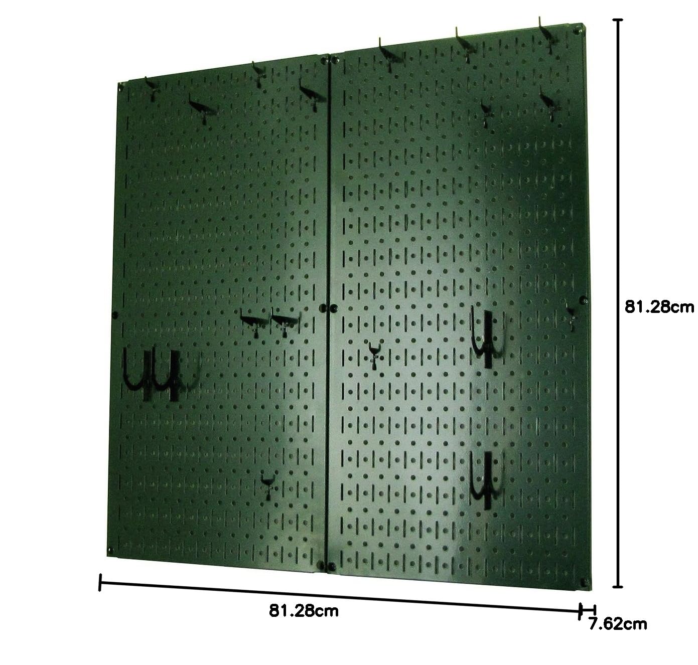Wall Control Kuchenny organizer do pegboardów, garnki i patelnie, zestaw do przechowywania i organizacji, z zieloną tablicą i czarnymi akcesoriami