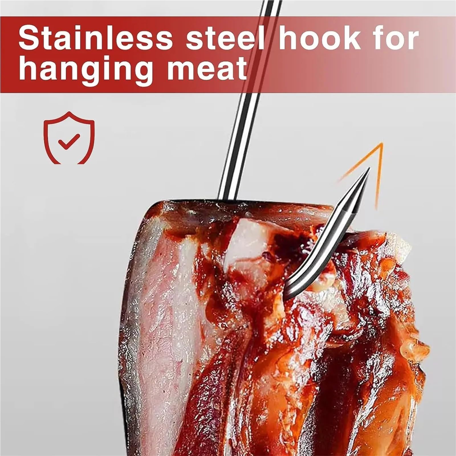 50 Stück S-Haken mit scharfer Spitze aus Edelstahl for Küchen-Metzger, Fleisch, for Aufhängen von Utensilien, spitzes Ende for Räuchern, Verarbeiten BBQ für Hähnchen,Rippenräuchern(15cm)