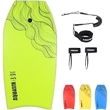 XPE Bodyboard 33-inch/36-inch/41-inch Bodyboarding with Premium Wrist Leash and Fin Tethers, Super Lightweight & Slick Bottom Perfect Surfing for Kids Teens and Adults