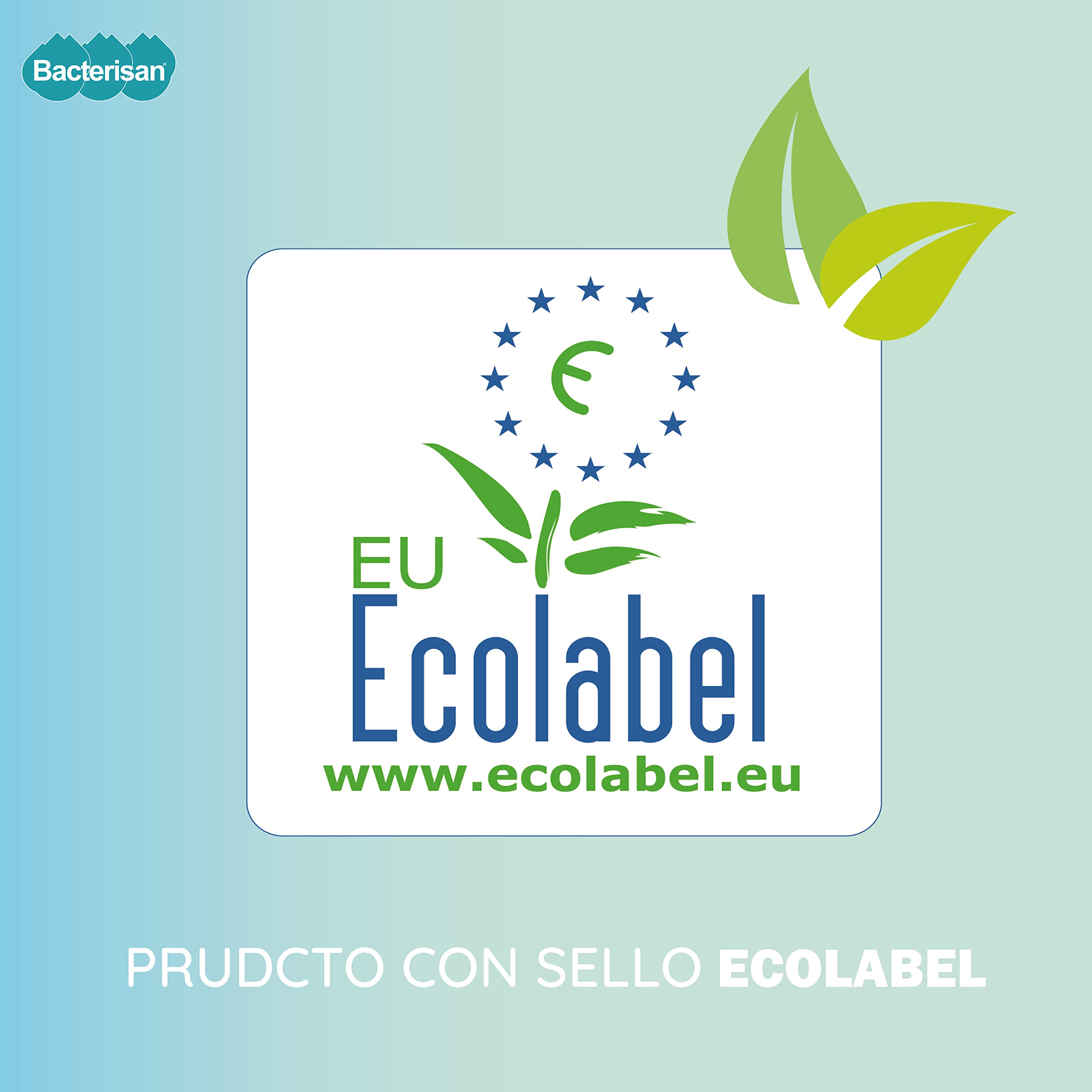 BACTERISAN Manual Dishwasher Concentrate 5L, liquide vaisselle, élimine la saleté, organique, graisses et amidons, Convient à un Usage Public Général, Ecolabel : Es-eu/019/00001