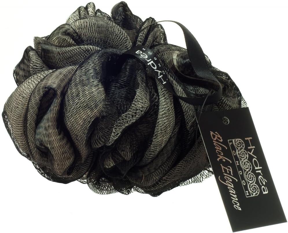 Exfoliating Black and Cream Scrunchie with Wrist Wrap by Hydrea