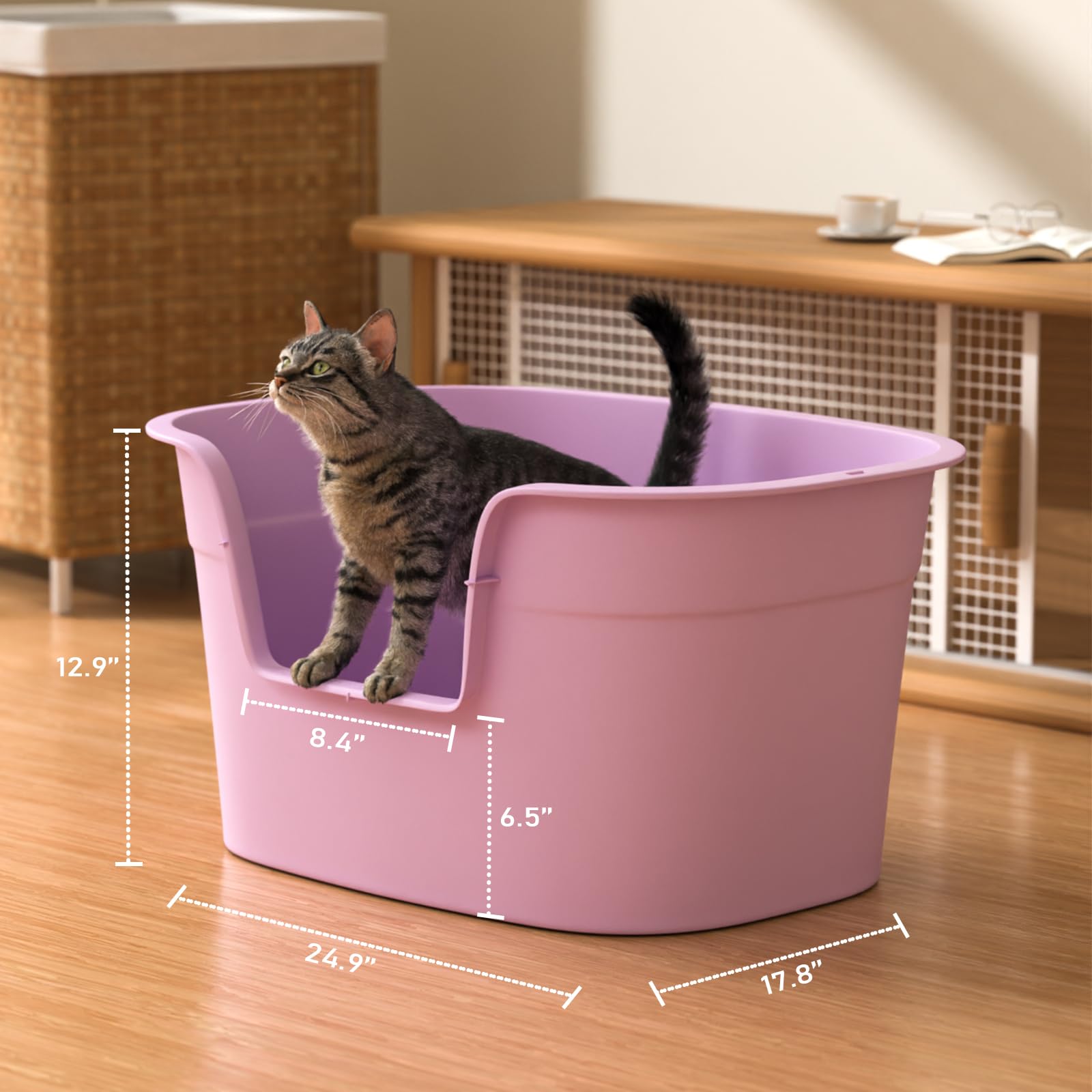 Extra Large Cat Litter Box with High Sides, Cat Litter Box, Large Kitty