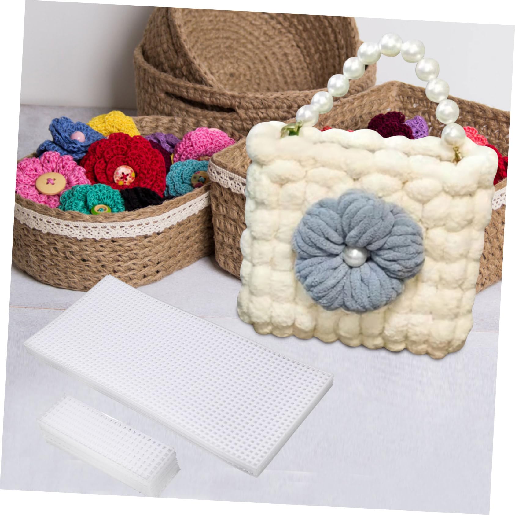 jojofuny 3 Sätze Teiliges Kunststoff Mesh Blattset Für Diy Taschen Schnitt Und Strickmaterial Für Handarbeiten Langlebig Und Leicht Zu Verarbeiten Für Kreative Projekte 10 Stück * 3