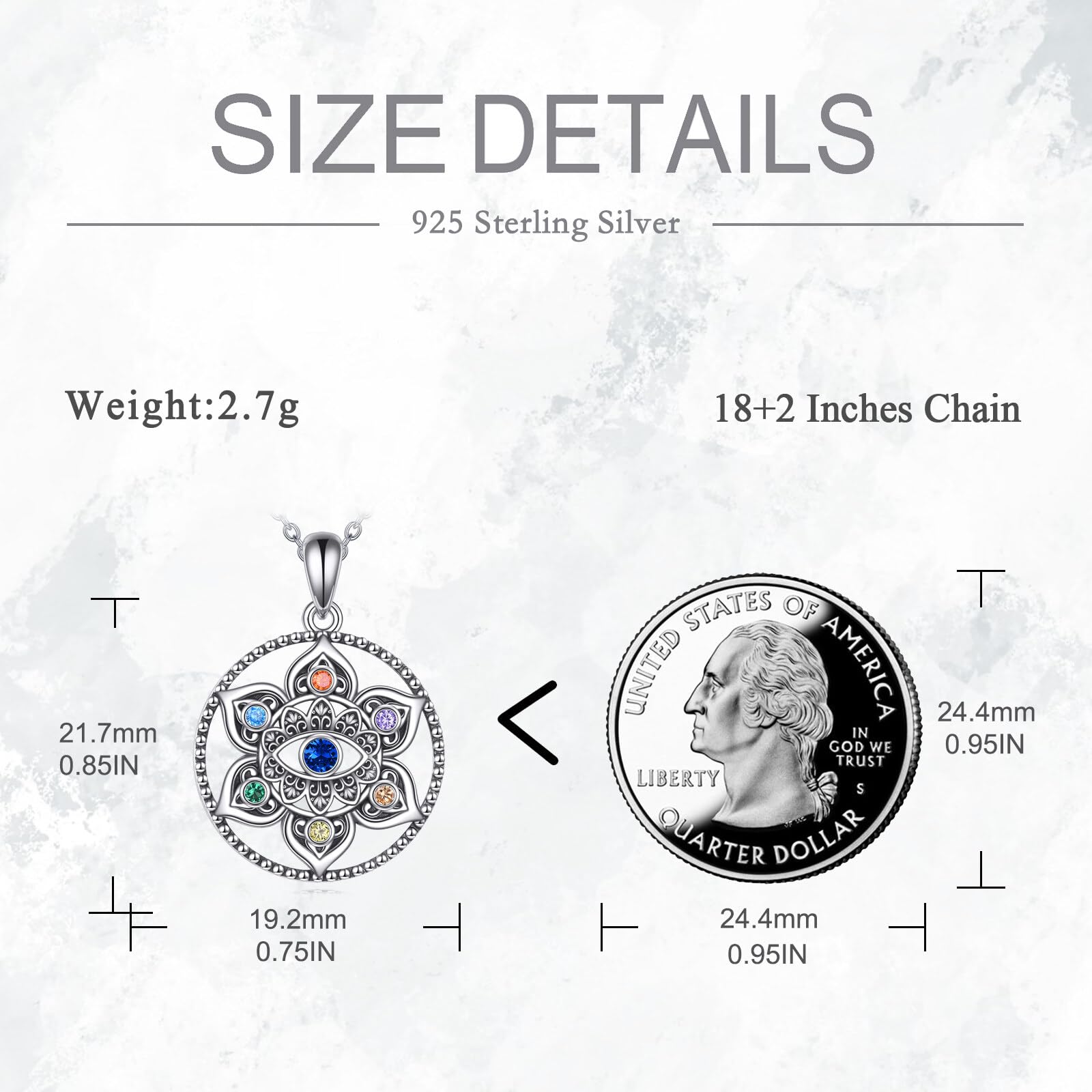 POPLYKE Lotus-Halsketten Damen 925 Sterlingsilber Chakra-Halskette mit bösem Blick Lotusblumen-Schmuck Geschenke für Sie
