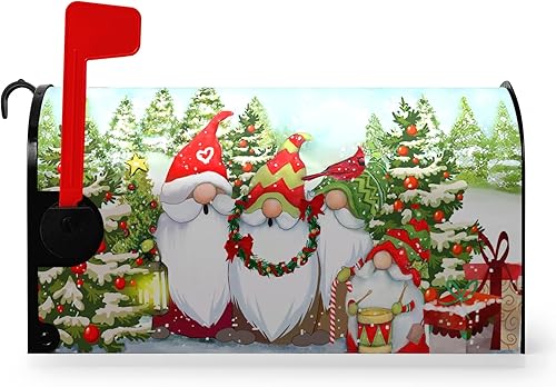 Fundas magnéticas para buzón de gnomo de invierno, tamaño estándar, cubierta para buzón de correo de muñeco de nieve, copo de nieve, buzón, regalo,