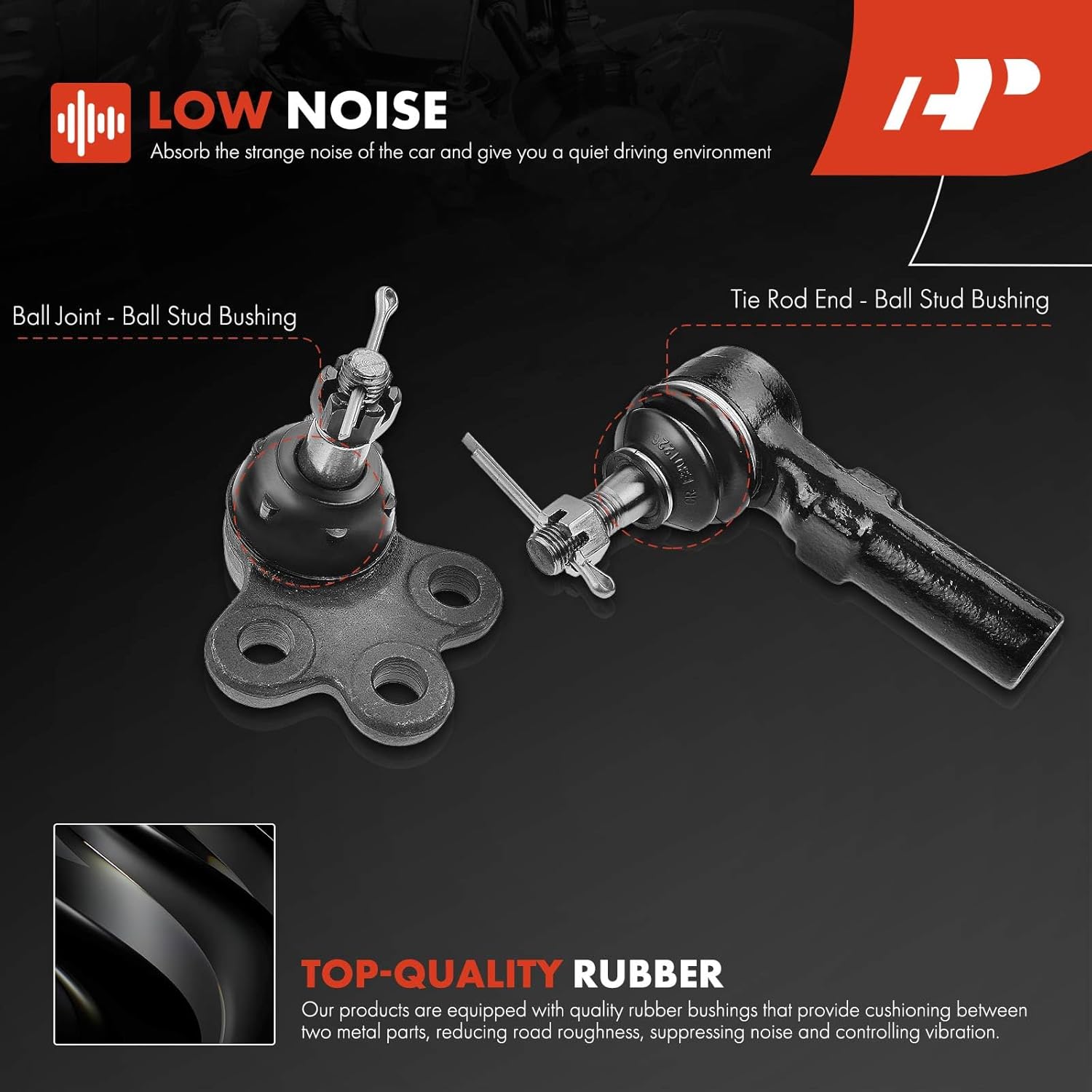 A-Premium Set of 6, Front Lower Ball Joint, Inner Outer Tie Rod End, Compatible with Buick Riviera 92-96, Cadillac Allante 92-93, DeVille 94-96, Eldorado & Seville 92-96, Oldsmobile Aurora, Toronado