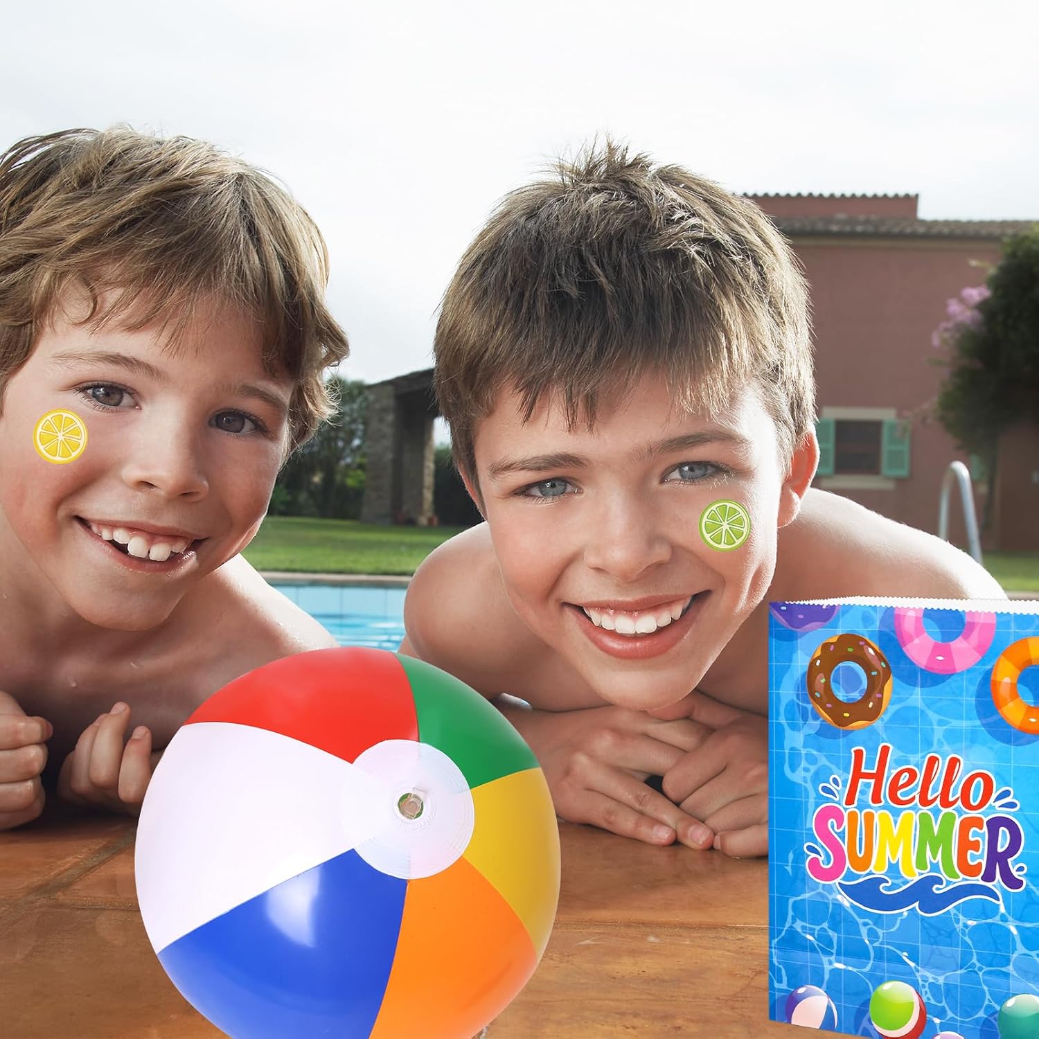 Fancy Land Pool Party Favors 12 Sets End of Year Students Gifts Summer Beach Last Day of School Graduation Party Bag Stuffers Beach Balls Stickers Tattoos Bracelets